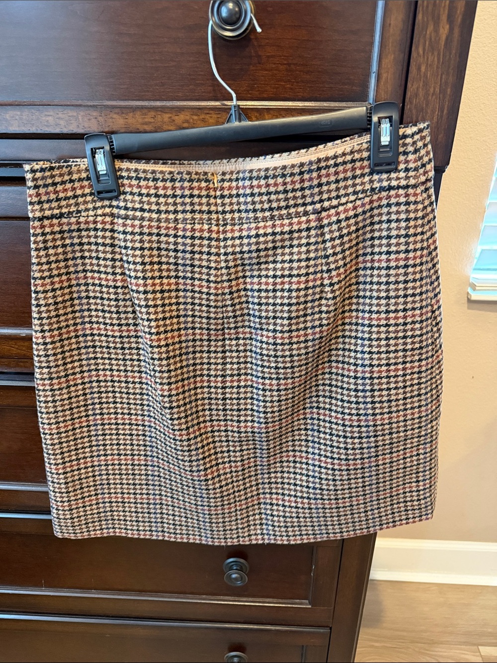 NWT J. Crew Factory Wool Blend Houndstooth Mini Skirt - Picture 3 of 4
